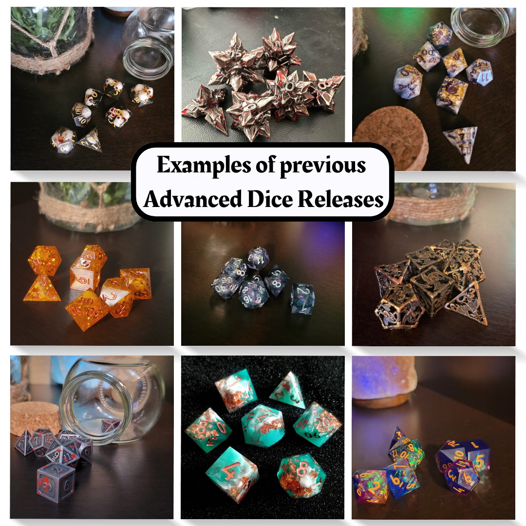 Advanced Dice of the Month- Alchemist Frost Dice and "Journeys Outside the Keep" Newsletter
