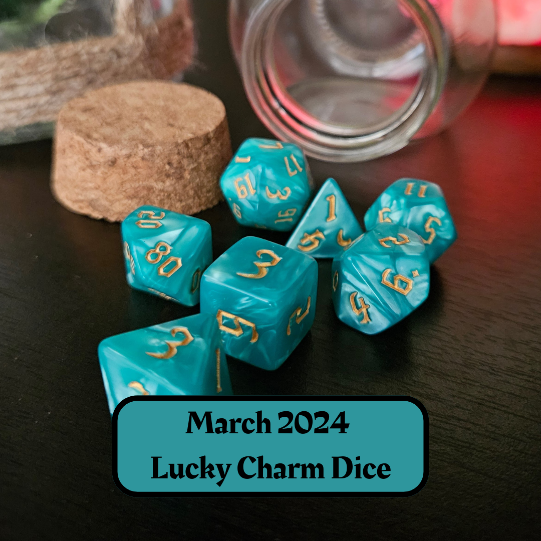 Dice of the Month "Glacial Embrace Dice" and "Journeys Outside the Keep" Newsletter