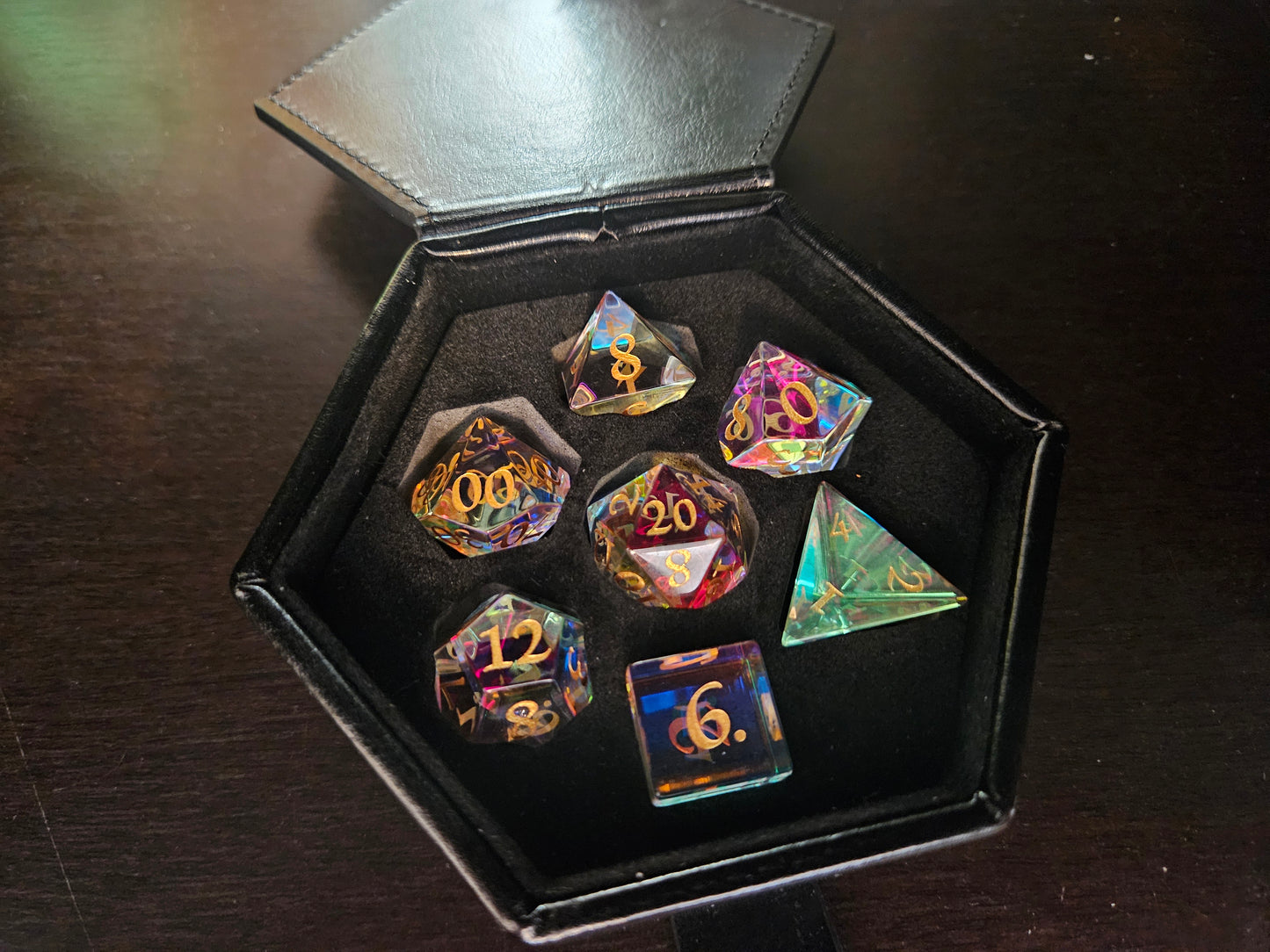 Ice Crystal Prism Glass Dice