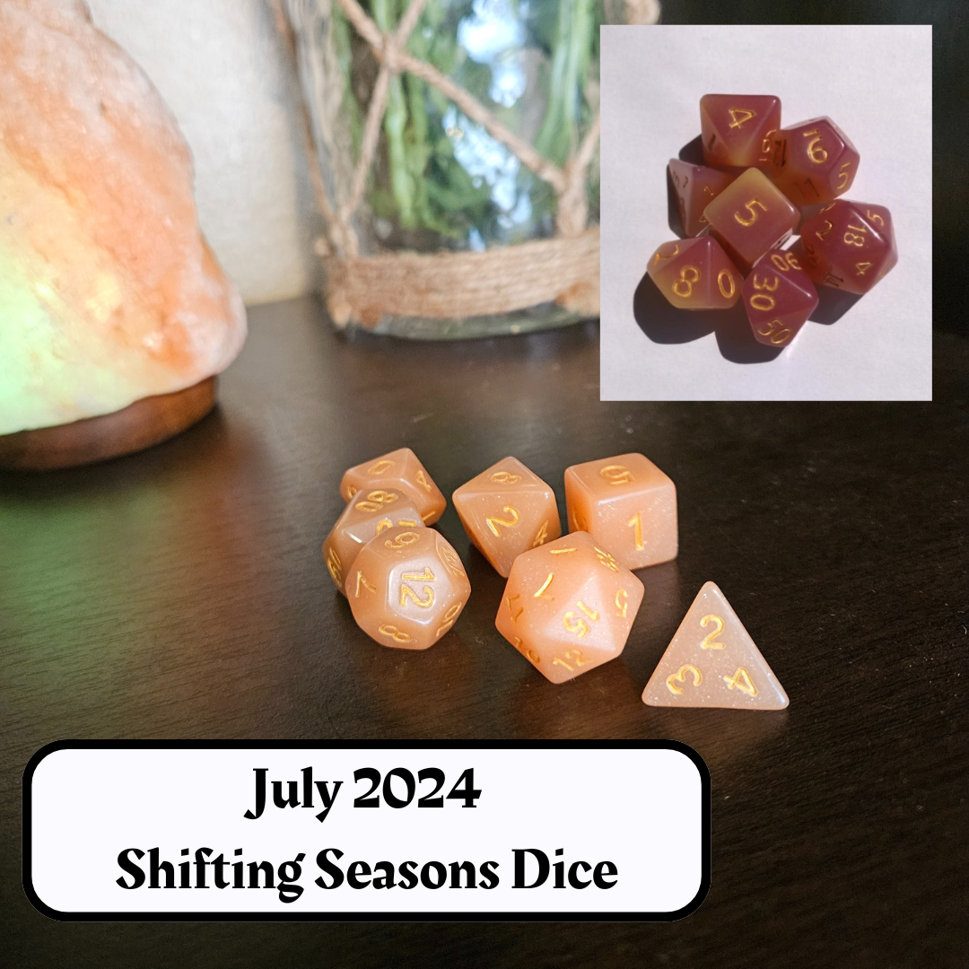 Dice of the Month "Dark Sacrifice Dice" and "Journeys Outside the Keep" newsletter