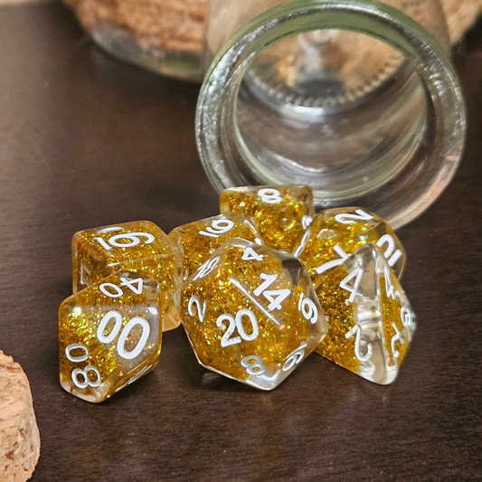 Golden Confetti Dice