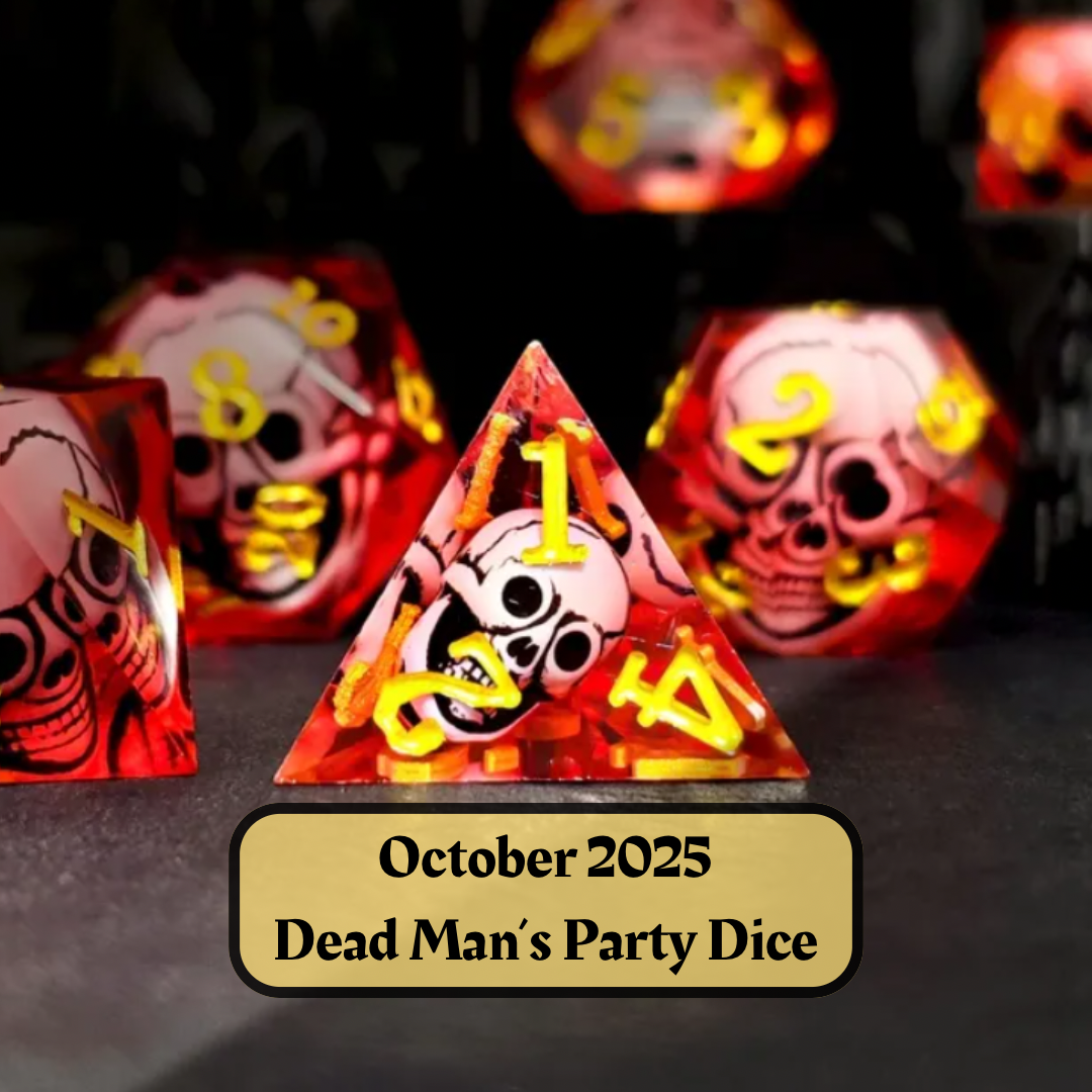 Advanced Dice of the Month- Alchemist Frost Dice and "Journeys Outside the Keep" Newsletter