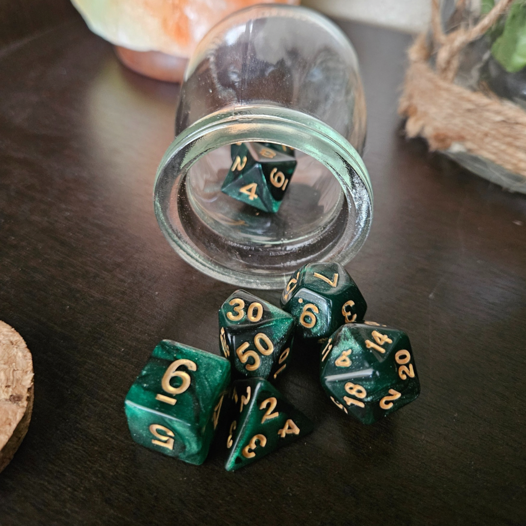 Golden Evergreen Dice