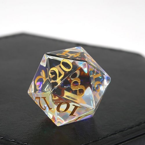 Ice Crystal Prism Glass Dice