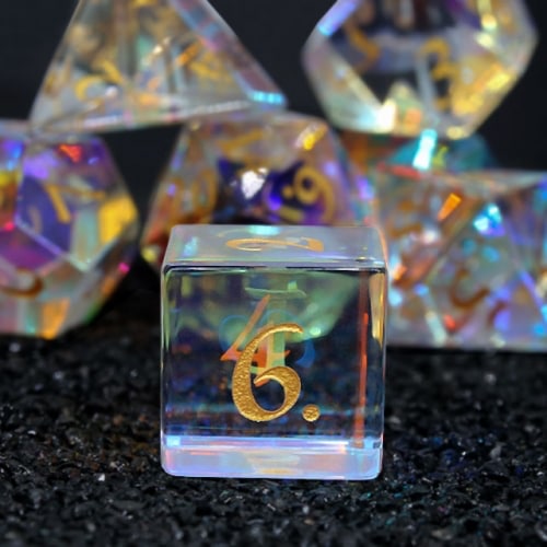 Ice Crystal Prism Glass Dice