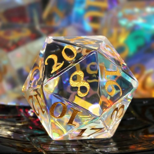 Ice Crystal Prism Glass Dice